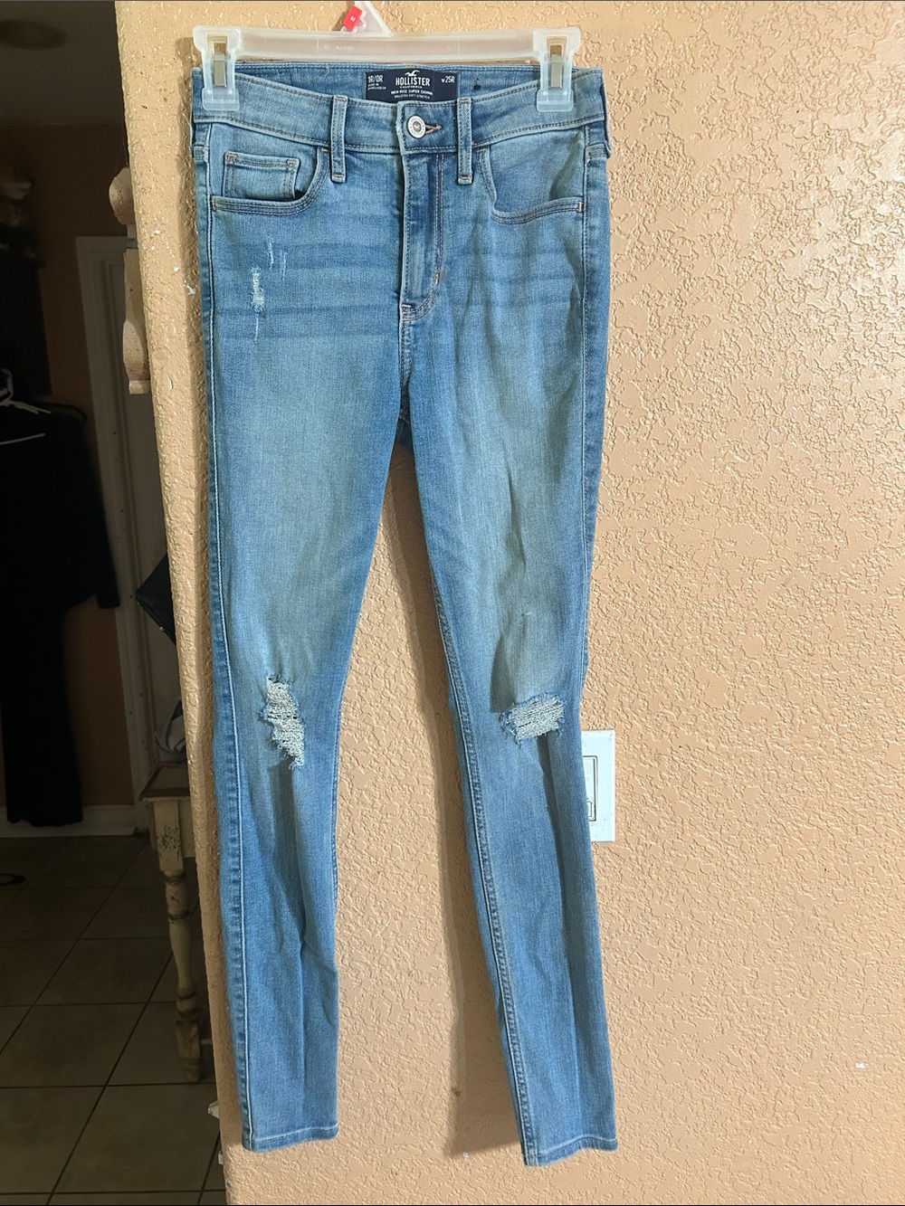 Hollister Light Blue Distressed Skinny Jeans
